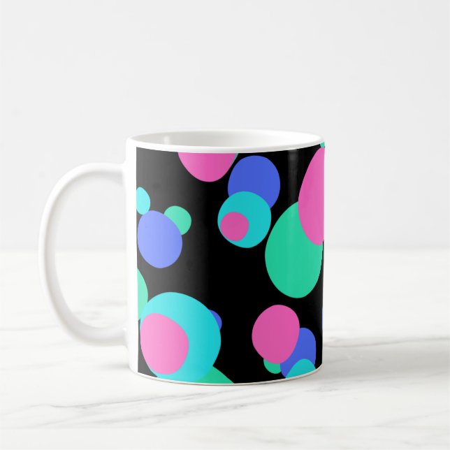 Caneca De Café Padrão de Abstrato de bolhas (Esquerda)