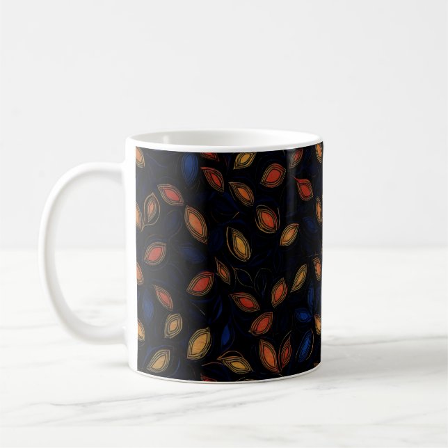 Caneca De Café Padrão de Abstrato de cores do outono (Esquerda)