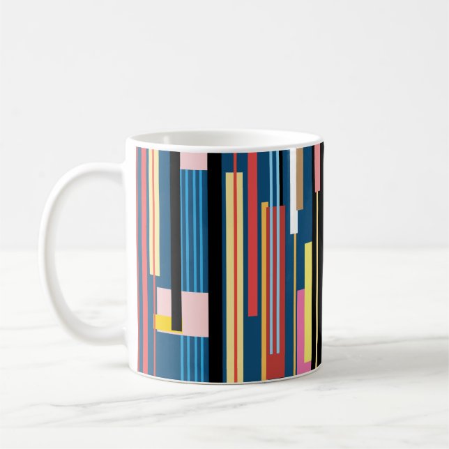 Caneca De Café Padrão de Abstrato de faixa brilhante (Esquerda)