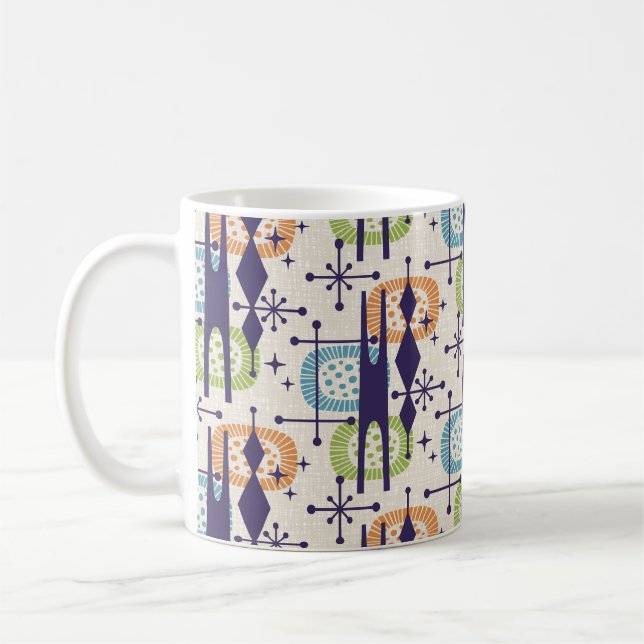 Caneca De Café Padrão de Abstrato de idade atômica moderna do mei (Esquerda)