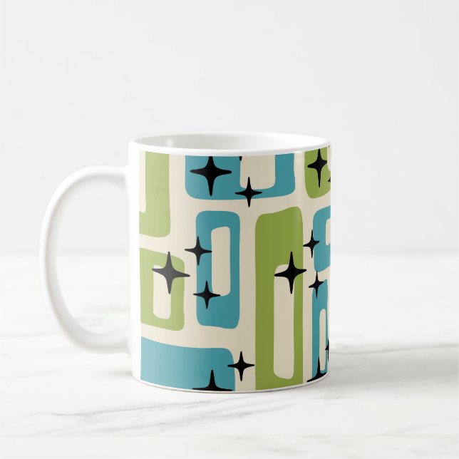Caneca De Café Padrão de Abstrato de Moderno do meio século (Esquerda)
