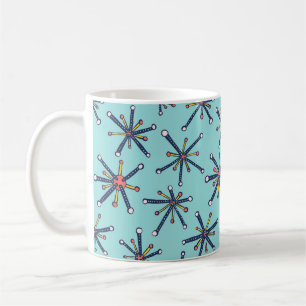 Caneca De Café Padrão de Abstrato de Química Molécula Retro Mo