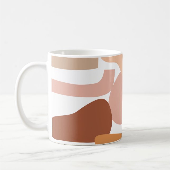 Caneca De Café Padrão de Abstrato de Tom da Terra (Esquerda)