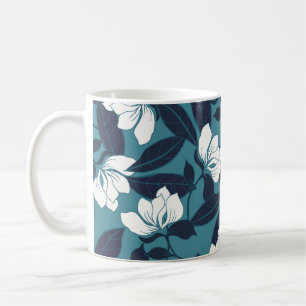 Caneca De Café padrão de abstrato elegância com fundo floral. 