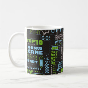 Caneca De Café padrão de abstrato ininterrupto no estilo de jogo