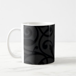 Caneca De Café Padrão de Abstrato preto girando incríveis