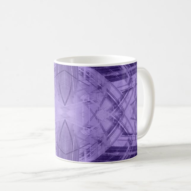Caneca De Café Padrão de abstrato violeta (Frente Esquerda)