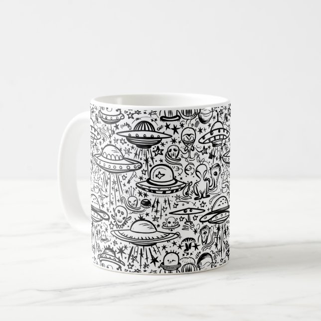Caneca De Café Padrão de alienígena (Frente Esquerda)