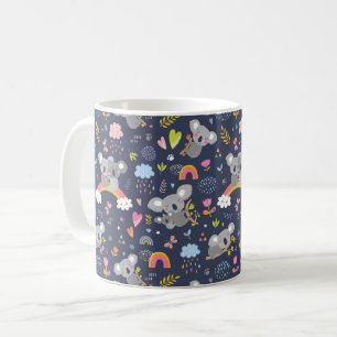 Caneca De Café Padrão de Amor do Koala Rainbow