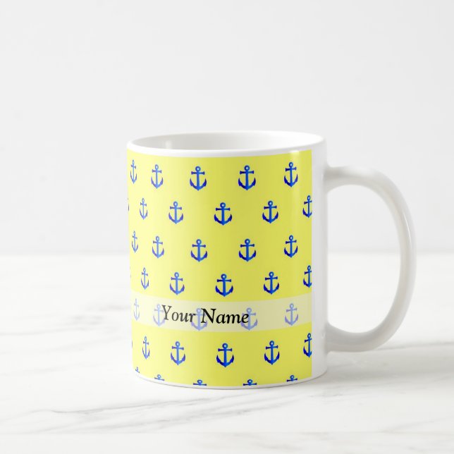Caneca De Café Padrão de âncora amarela (Direita)