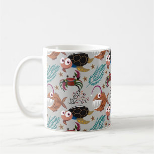 Caneca De Café Padrão de animais aquáticos vida submarina do