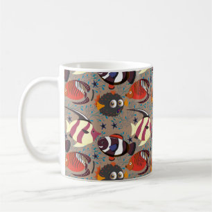 Caneca De Café Padrão de animais aquáticos vida submarina do oc