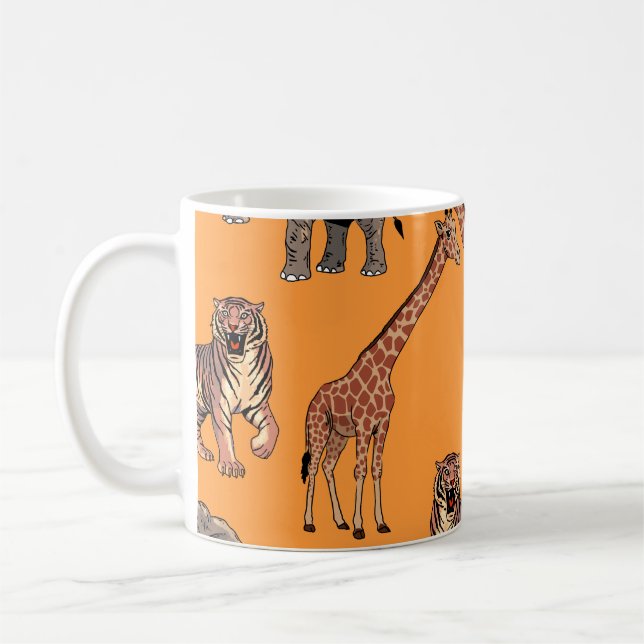 Caneca De Café Padrão de Animal Africano (Esquerda)
