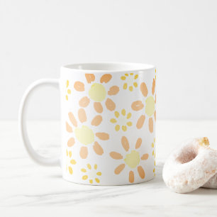 Caneca De Café Padrão de Aquarela de Flor de Margarida Amarela La