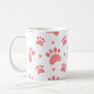 Caneca De Café Padrão de Aquarela de Pinturas de Cat
