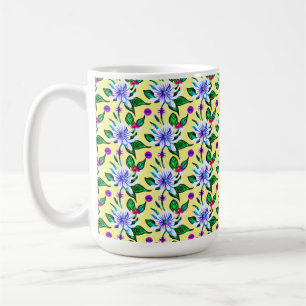 Caneca De Café Padrão de Aquarela Floral de Nouveau