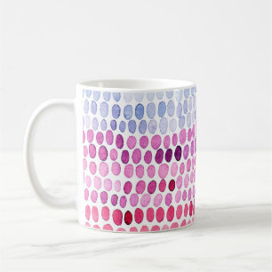 Caneca De Café Padrão de aquarela listrada sem costura. Rosa e c
