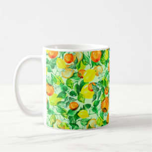 Caneca De Café Padrão de aquarela vítrea - Ramal de limão com