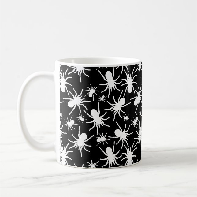 Caneca De Café Padrão de aranha de Tarantula Negra e Branca (Esquerda)