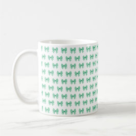 Caneca De Café Padrão de arco de gingham branco-verde