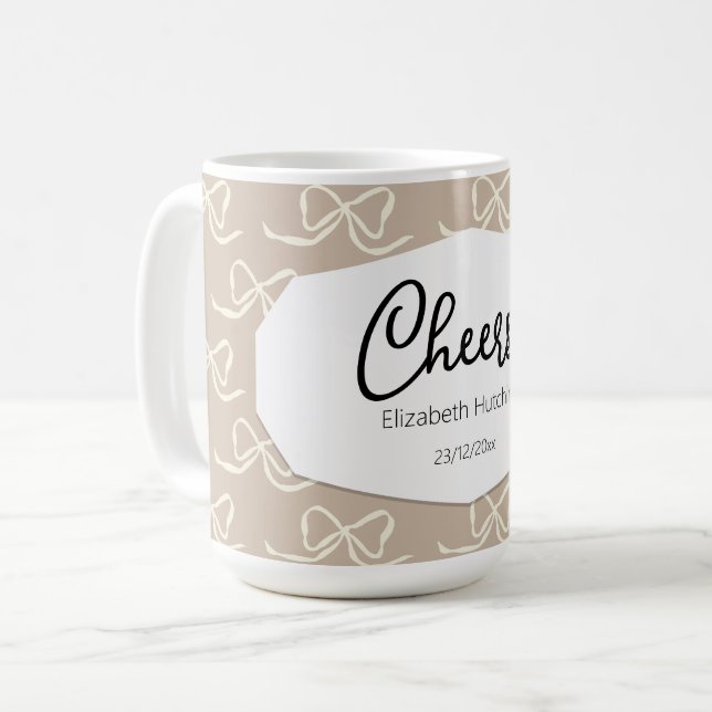 Caneca De Café Padrão de Arco Simples Moderno (Frente Esquerda)
