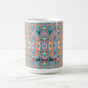 Caneca De Café Padrão de Arte Abstrata Boho Rústico Colorido