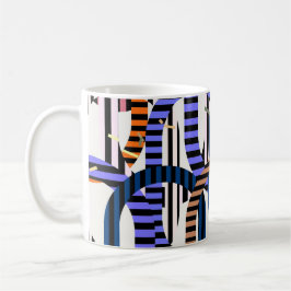 Caneca De Café Padrão de arte algorítmico colorido 