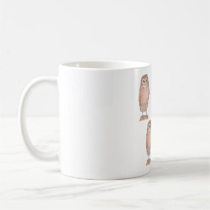 Caneca De Café padrão de arte de ave da coruja subterrânea