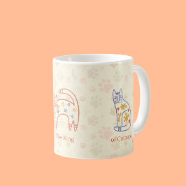 Caneca De Café Padrão de Arte de Gato Whimsical