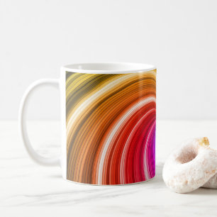 Caneca De Café Padrão de Arte de Remoinho de Arco-Íris Colorido e