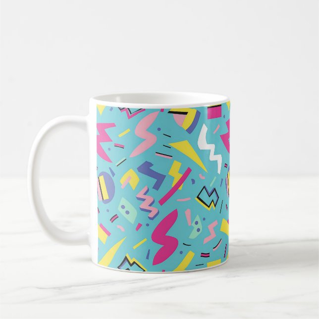 Caneca De Café Padrão de arte retrô-Pop nos anos 90 (Esquerda)