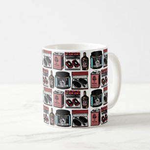 Caneca De Café Padrão de Artigos de Higiene e Cosméticos Antigos
