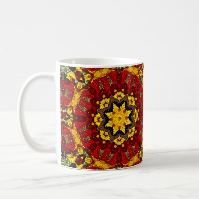 Caneca De Café Padrão de azulejo caleidoscópico mosaico moderno a (Esquerda)