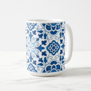 Caneca De Café Padrão de Azulejo do Vintage Português Azulejos Az