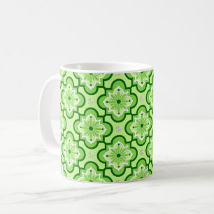 Caneca De Café Padrão de azulejo marroquino - Verde limão