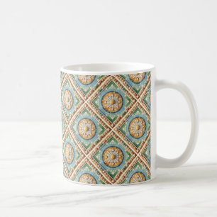 Caneca De Café Padrão de azulejo mosaico intrincado colorido