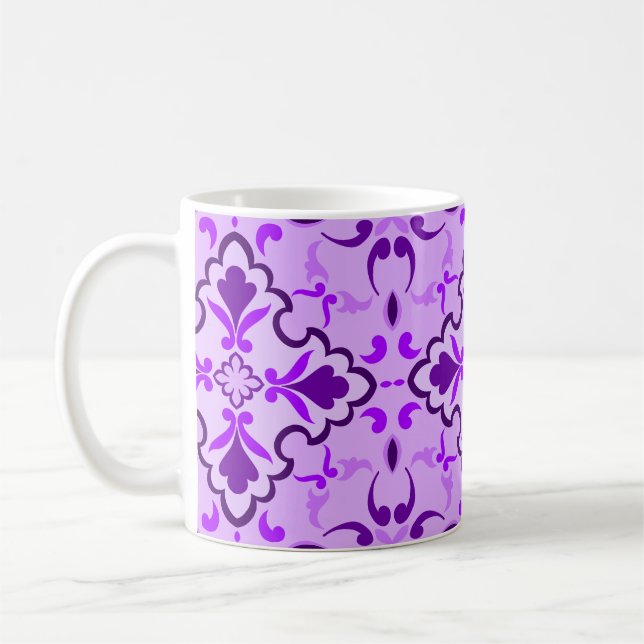 Caneca De Café Padrão de azulejo roxo (Esquerda)