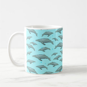 Caneca De Café Padrão de Baleia Azul