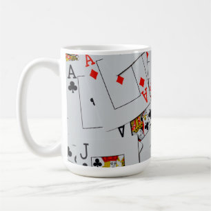 Caneca De Café Padrão de Baralho de Cartas Espalhadas,