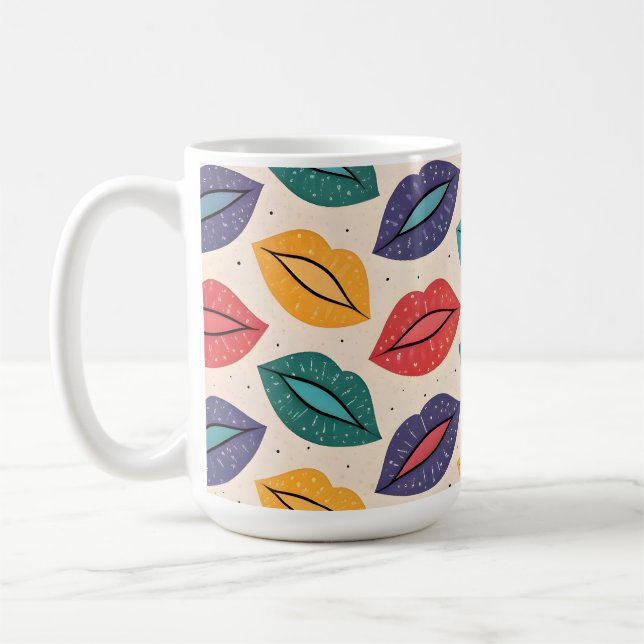 Caneca De Café Padrão de Beijo (Esquerda)