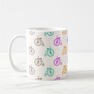 Caneca De Café Padrão de Bicicleta Retro