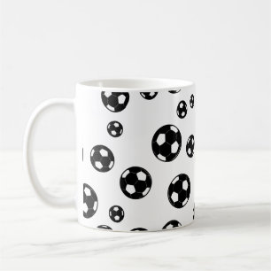 Caneca De Café Padrão de Bola Cores Inversas de Futebol