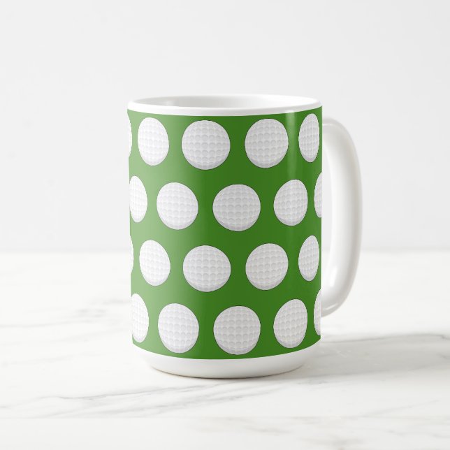 Caneca De Café Padrão de Bola de Golf (Frente Esquerda)