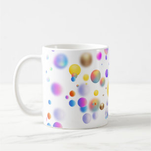 Caneca De Café Padrão de Bolas Flutuantes 3D. Sem BG