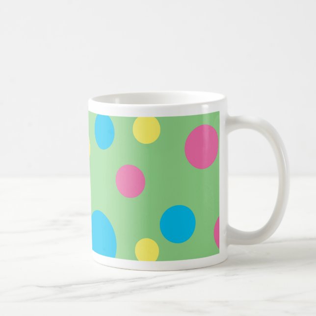 Caneca De Café Padrão de bolinhas coloridas (Direita)