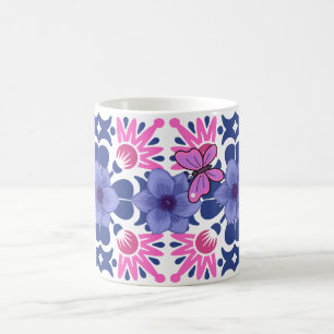 Caneca De Café Padrão de Borboleta de Design Bonito