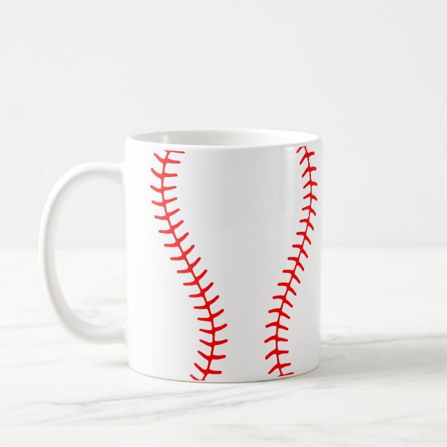 Caneca De Café Padrão de Botões do Baseball (Esquerda)