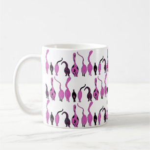 Caneca De Café Padrão de Bumbuns de Gato Roxo