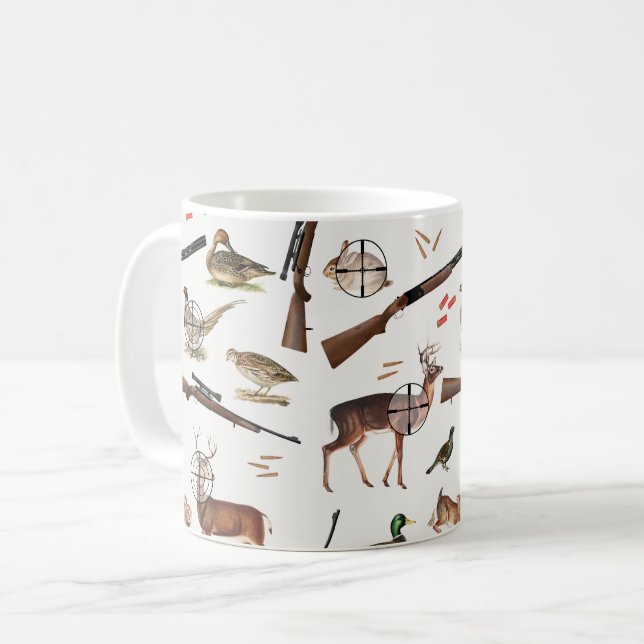 Caneca De Café Padrão de Caçador ao Ar Livre da Vida Selvagem (Frente Esquerda)
