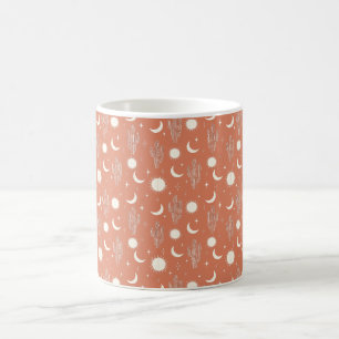 Caneca De Café Padrão de Cactus Branco